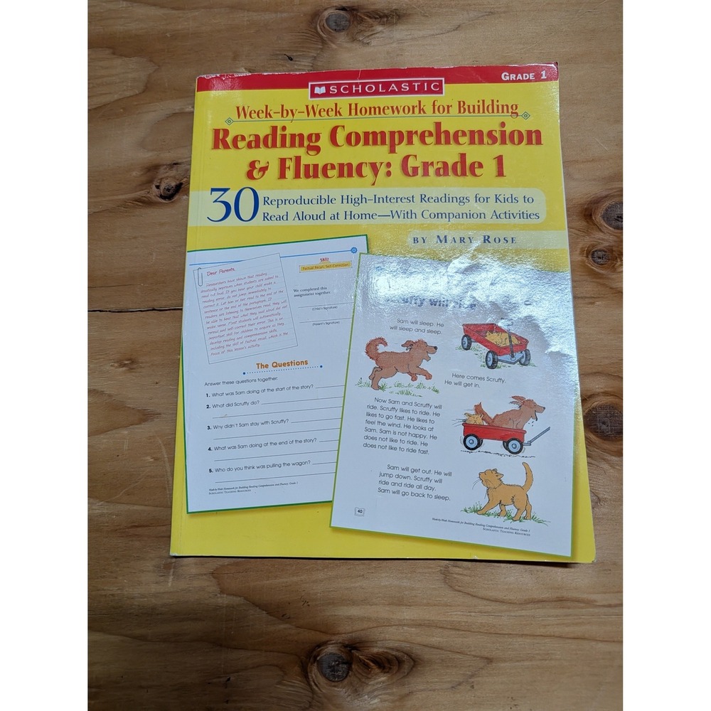 Scholastic Reading Comprehension Fluency Grade 1 Kids Yellow Excellent Workbook